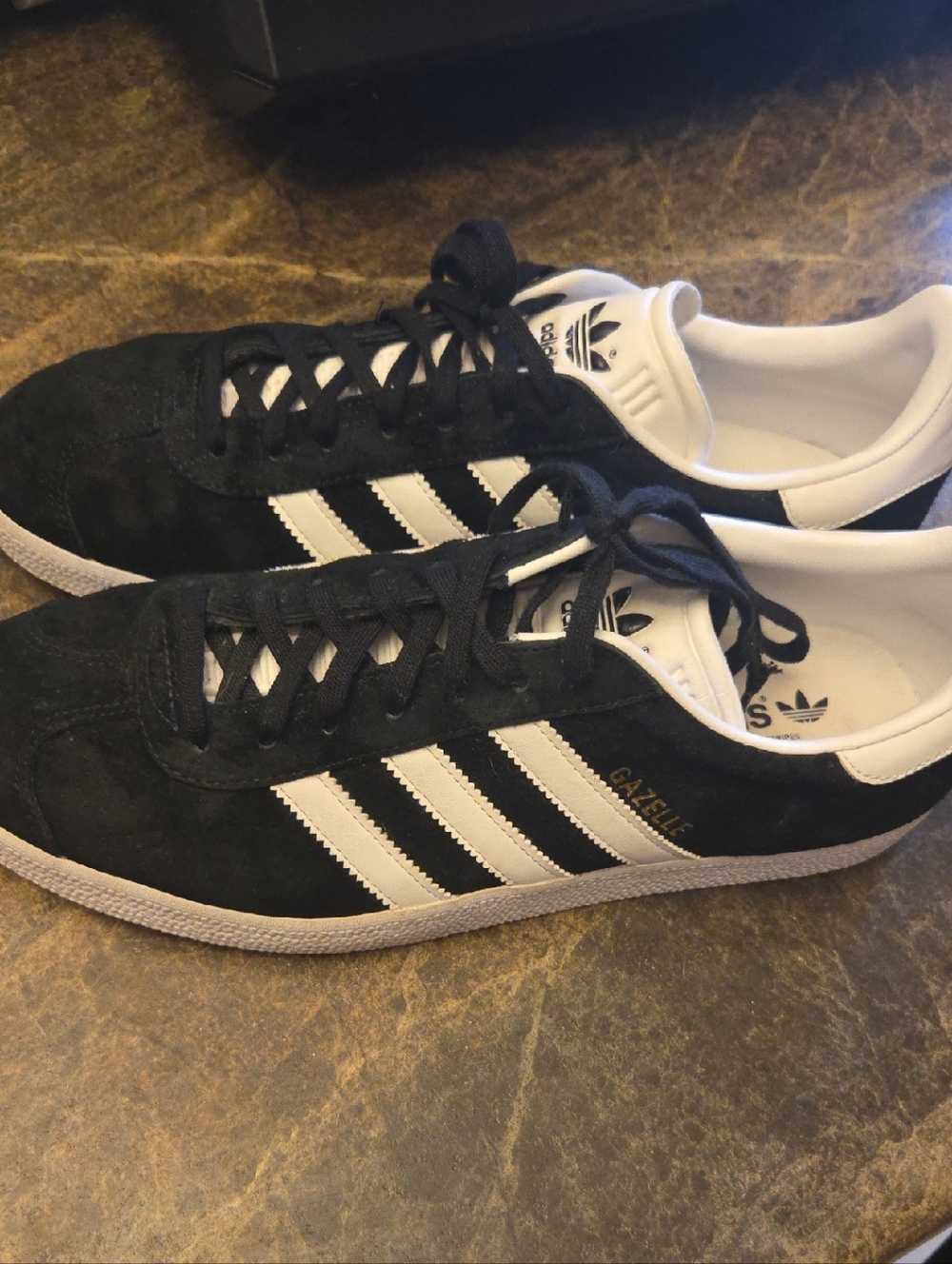 Women's Adidas Gazelle Black/White Suede Sneakers